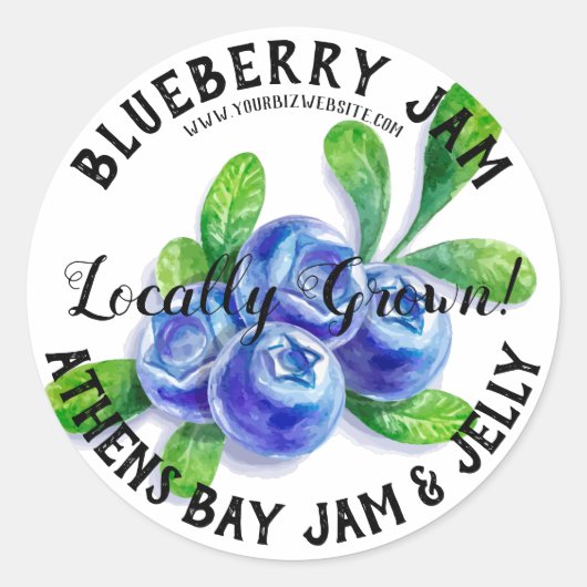 Blueberryカラフル Jam製品ビジネスラベル ラウンドシール (正面)