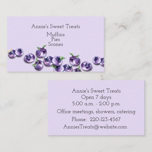 Blueberryデザイン名刺 名刺 (正面/裏面)