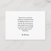 BlueBerryベビーシャワーフラットサンキュー エンクロージャーカード (裏面)