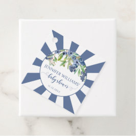 Blueberry男の赤ちゃんシャワ感謝していーユーメッセージカード フェイバータグ