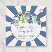 Blueberry男の赤ちゃんシャワ感謝していーユーメッセージカード フェイバータグ (裏面)