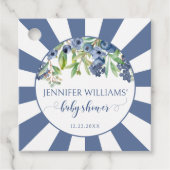 Blueberry男の赤ちゃんシャワ感謝していーユーメッセージカード フェイバータグ (正面)