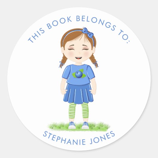 Blueberry誕生日この本は次のものだ ラウンドシール (正面)