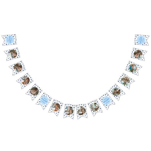 Blueberry誕生日12ヶ月フォトマイルストーン バンティングフラッグ (全)