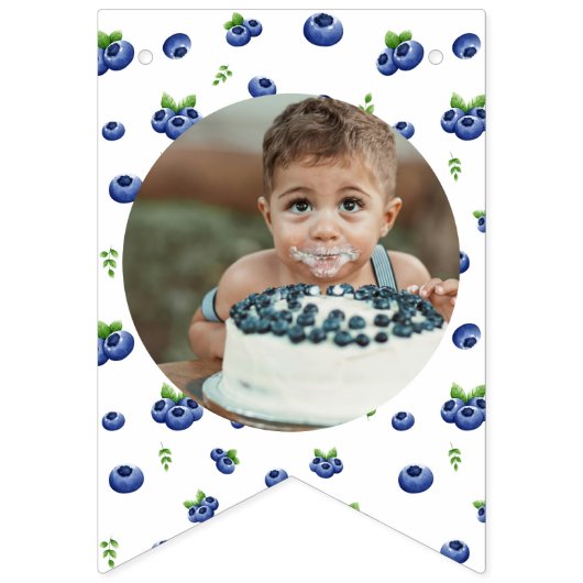Blueberry誕生日12ヶ月フォトマイルストーン バンティングフラッグ (第2の旗)
