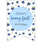 Blueberry誕生日12ヶ月フォトマイルストーン バンティングフラッグ (第1の旗)