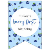 Blueberry誕生日12ヶ月フォトマイルストーン バンティングフラッグ (第1の旗)