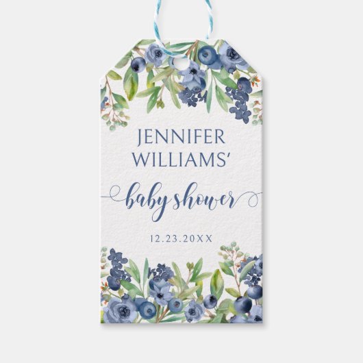 Blueberry赤ちゃんシャワー感謝していあなたがギフトラベルを好む ギフトタグ (正面)