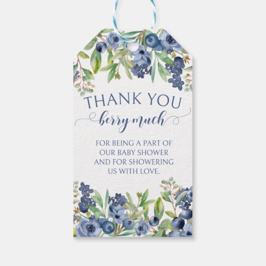 Blueberry赤ちゃんシャワー感謝していあなたがギフトラベルを好む ギフトタグ (裏面)