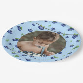 Blueberry 1st Birthday Berry First Photo ペーパープレート (アングル)