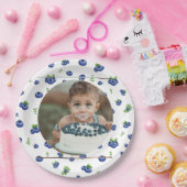Blueberry 1st Birthday Berry First Photo ペーパープレート (パーティー)