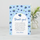 Blueberry 1st Birthday Photo Thank You 招待状 (スタンド正面)