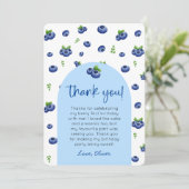 Blueberry 1st Birthday Photo Thank You 招待状 (スタンド正面)