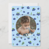 Blueberry 1st Birthday Photo Thank You 招待状 (裏面)