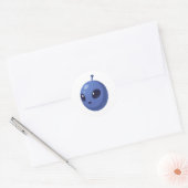 Blueberry Alien – Cute Minimal Fruit Design ラウンドシール (封筒)