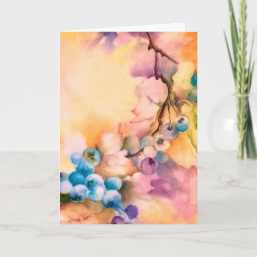 Blueberry Art Blank Card — Cottage Botanical  カード (正面)