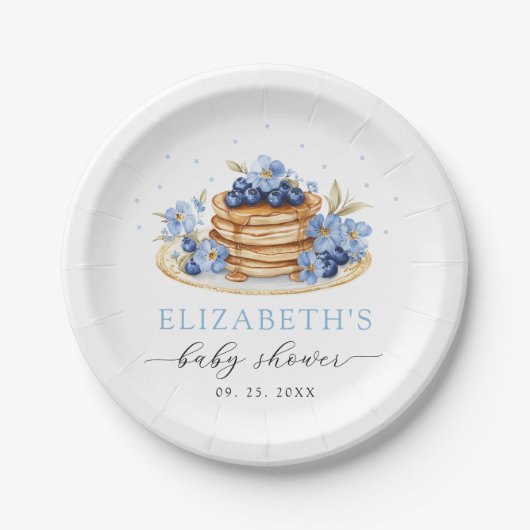 Blueberry Baby Brunch Baby Shower ペーパープレート (正面)