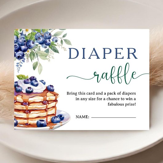 Blueberry Baby Brunch Baby Shower Diaper Raffle エンクロージャーカード