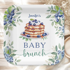 Blueberry Baby Brunch Boy Baby Shower ペーパープレート