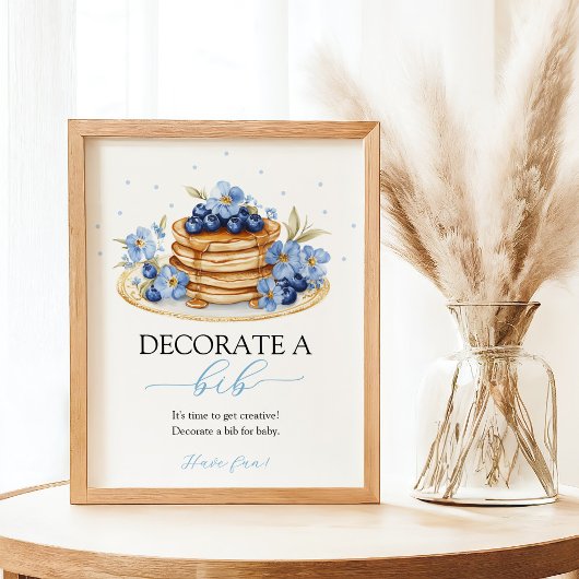 Blueberry Baby Brunch Decorate A Bib Sign ポスター