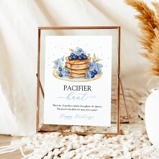 Blueberry Baby Brunch Pacifier Hunt Game Sign ポスター