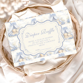 Blueberry Baby Canopy Toile Diapper Raffle エンクロージャーカード
