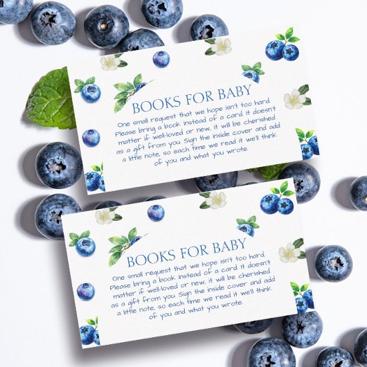 Blueberry Baby Shower Books for Baby エンクロージャーカード