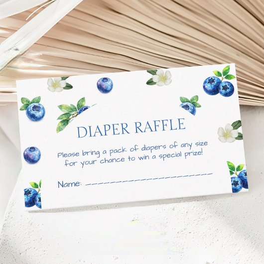 Blueberry Baby Shower Diaper Raffle Ticket エンクロージャーカード