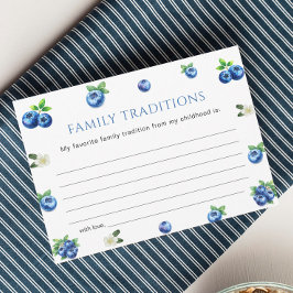 Blueberry Baby Shower Family Traditions Game Card 招待状