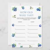 Blueberry Baby Shower How Old Were They Game Card 招待状 (正面)