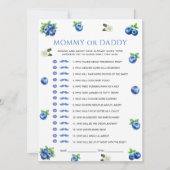 Blueberry Baby Shower Mommy or Daddy Game Card 招待状 (正面)