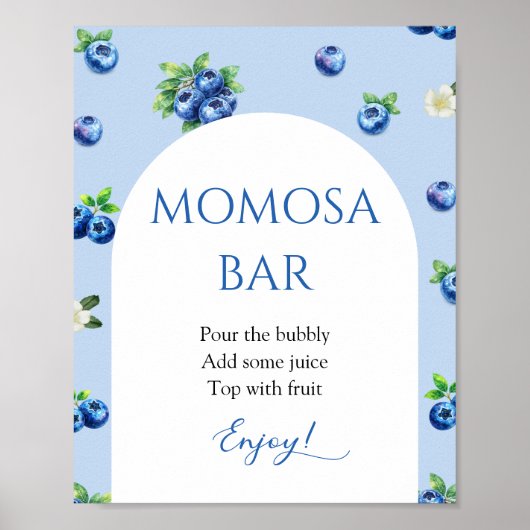 Blueberry Baby Shower Momosa Bar  ポスター (正面)
