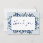 Blueberry Baby Shower Thank You ノートカード (正面)