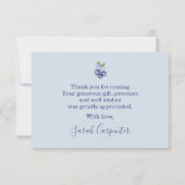 Blueberry Baby Shower Thank You ノートカード (裏面)