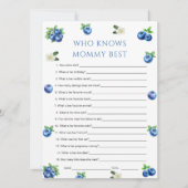 Blueberry Baby Shower Who Knows Mommy Best Game  招待状 (正面)