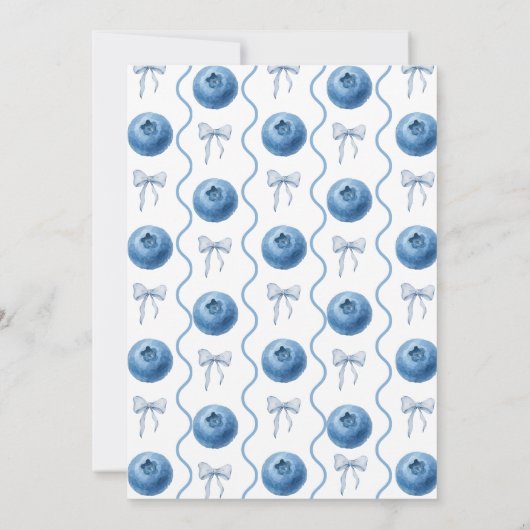 Blueberry Baby's Berry First 1st Birthday Party 招待状 (裏面)