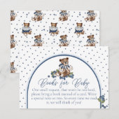 Blueberry Bear Baby Boy Shower Book Request 招待状 (正面/裏面)