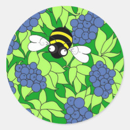 Blueberry Bee Round Sticker ラウンドシール