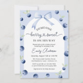 Blueberry Berry Sweet All In One Boy Baby Shower 招待状 (正面)