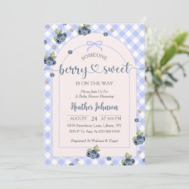 Blueberry Berry Sweet Baby Boy Baby Shower  招待状