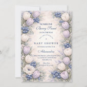 Blueberry Blossom Garden Baby Shower 招待状 (正面)