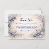 Blueberry Botanical Berry Theme 1st Birthday サンキューカード (正面)