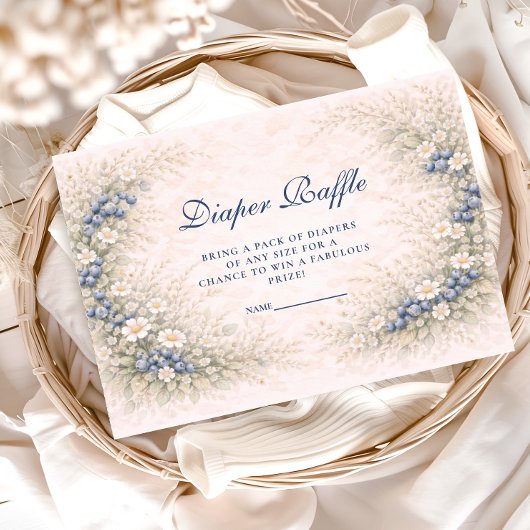 Blueberry Botanical Frame Diapper Raffle エンクロージャーカード
