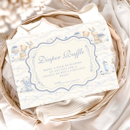 Blueberry Bunny Teddy Toile Diapper Raffle エンクロージャーカード