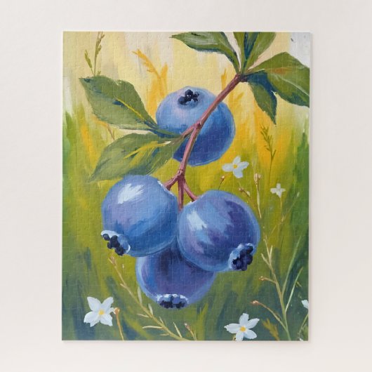 Blueberry Bush | Fruit Watercolor Painting ジグソーパズル (縦)