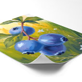 Blueberry Bush | Fruit Watercolor Painting ポスター (角)