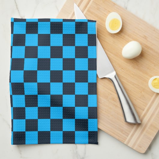 Blueberry checkered pattern キッチンタオル (四つ折り)
