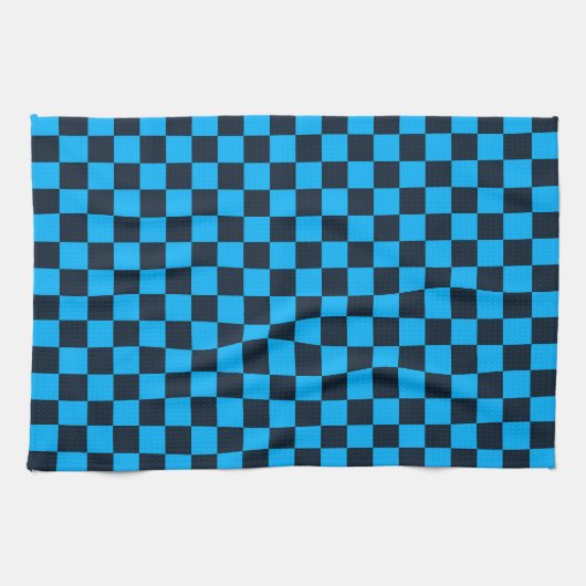 Blueberry checkered pattern キッチンタオル (横)