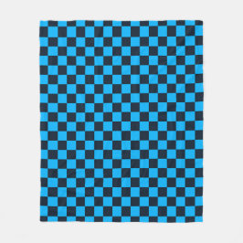 Blueberry checkered pattern フリースブランケット