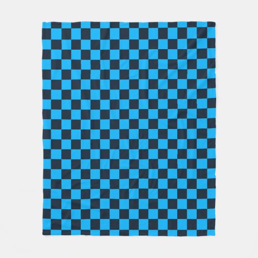 Blueberry checkered pattern フリースブランケット (正面)